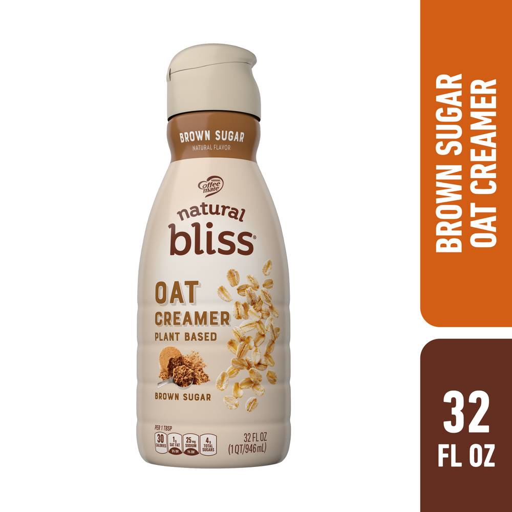 Coffee Mate Natural Bliss Plant Based Oat Creamer, Brown Sugar (32 fl oz)