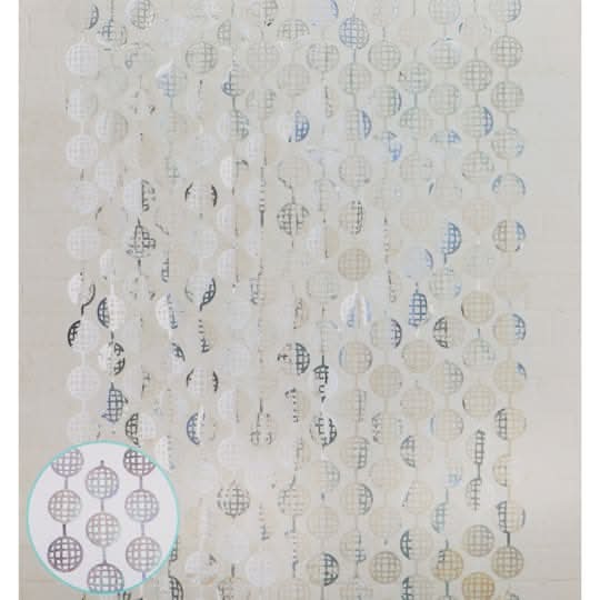 Celebrate It Holographic Disco Ball Fringe Curtain, 3.2x6.5 ft
