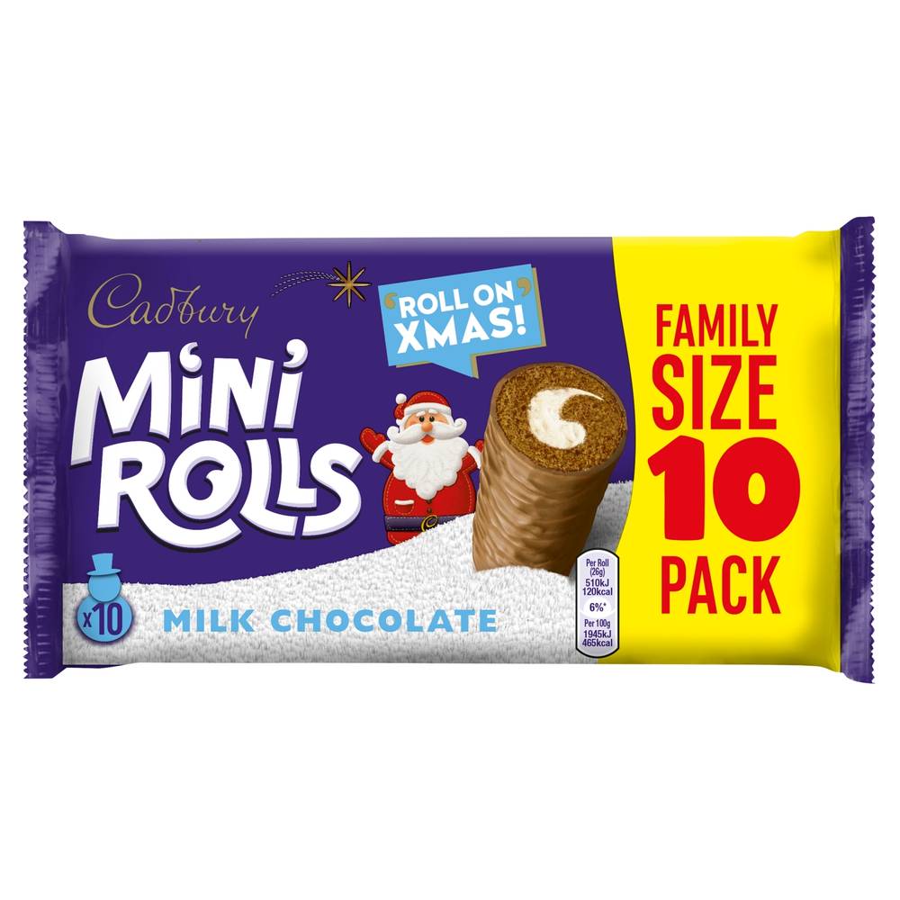 Cadbury Mini Rolls Milk Chocolate Family Size 10 Pack