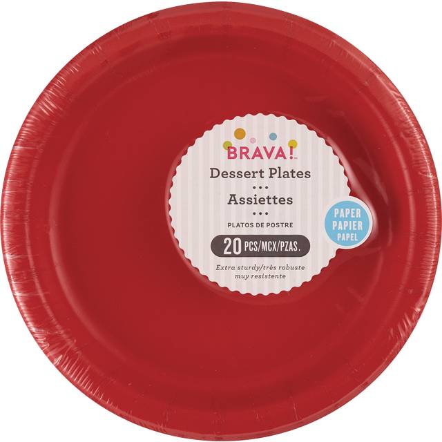 Party City Extra Sturdy Paper Dessert Plate (red)