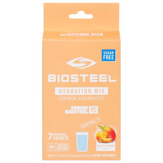 Biosteel Sugar Free Peach Mango Flavor Hydration Mix (7 ct, 0.24 oz)