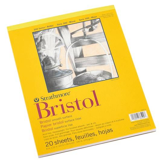 Strathmore 20 Sheets 300 Series Bristol Smooth Pad, White