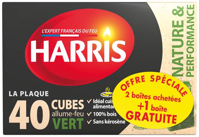 Harris - Cube allume feu nature et perf 2 + 1 gratuit (40 pièces