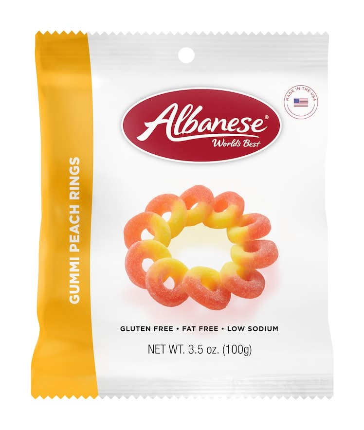 Albanese Gummi Peach Rings, 3.5-oz. Bag