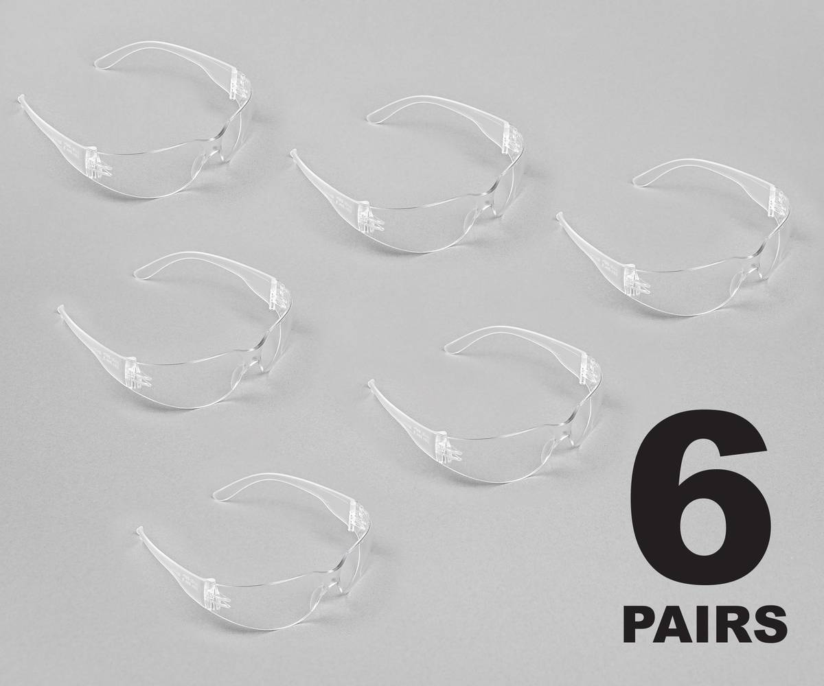 Project Source 6 Pack Clear Anti-scratch Plastic Safety Glasses | 54328