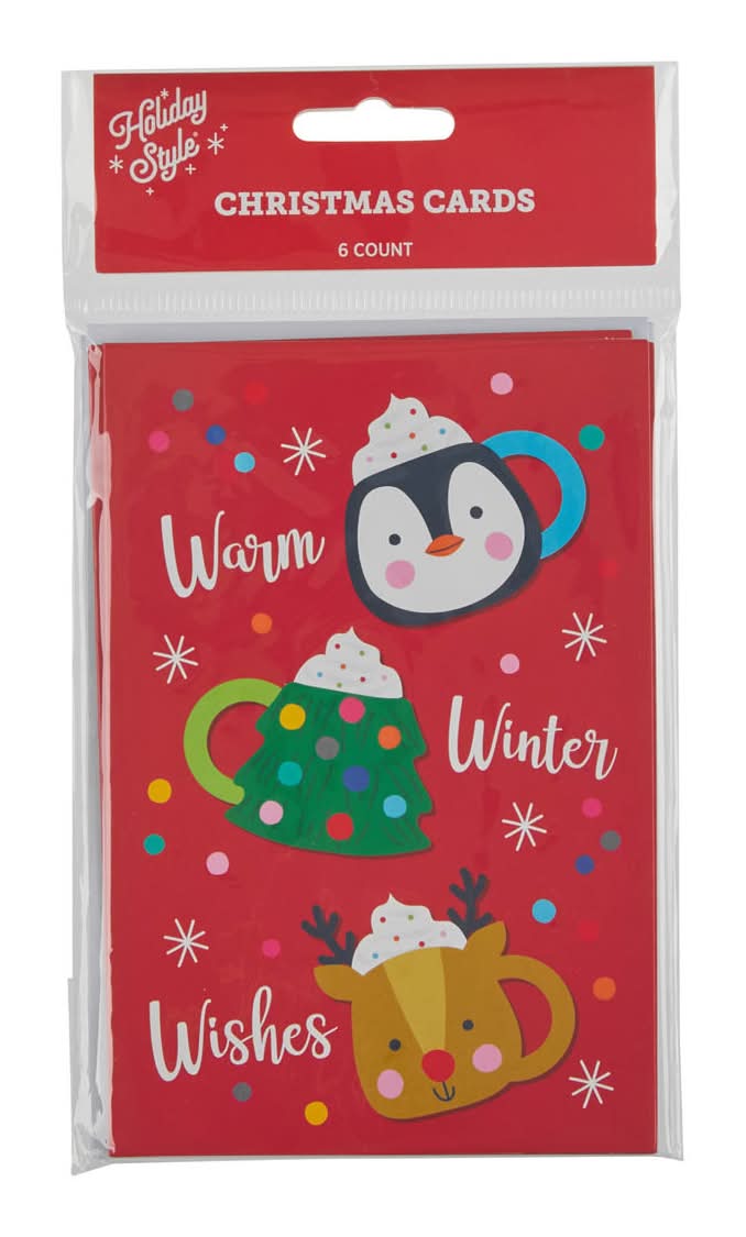 Holiday Style Christmas Greeting Cards (6 ct)
