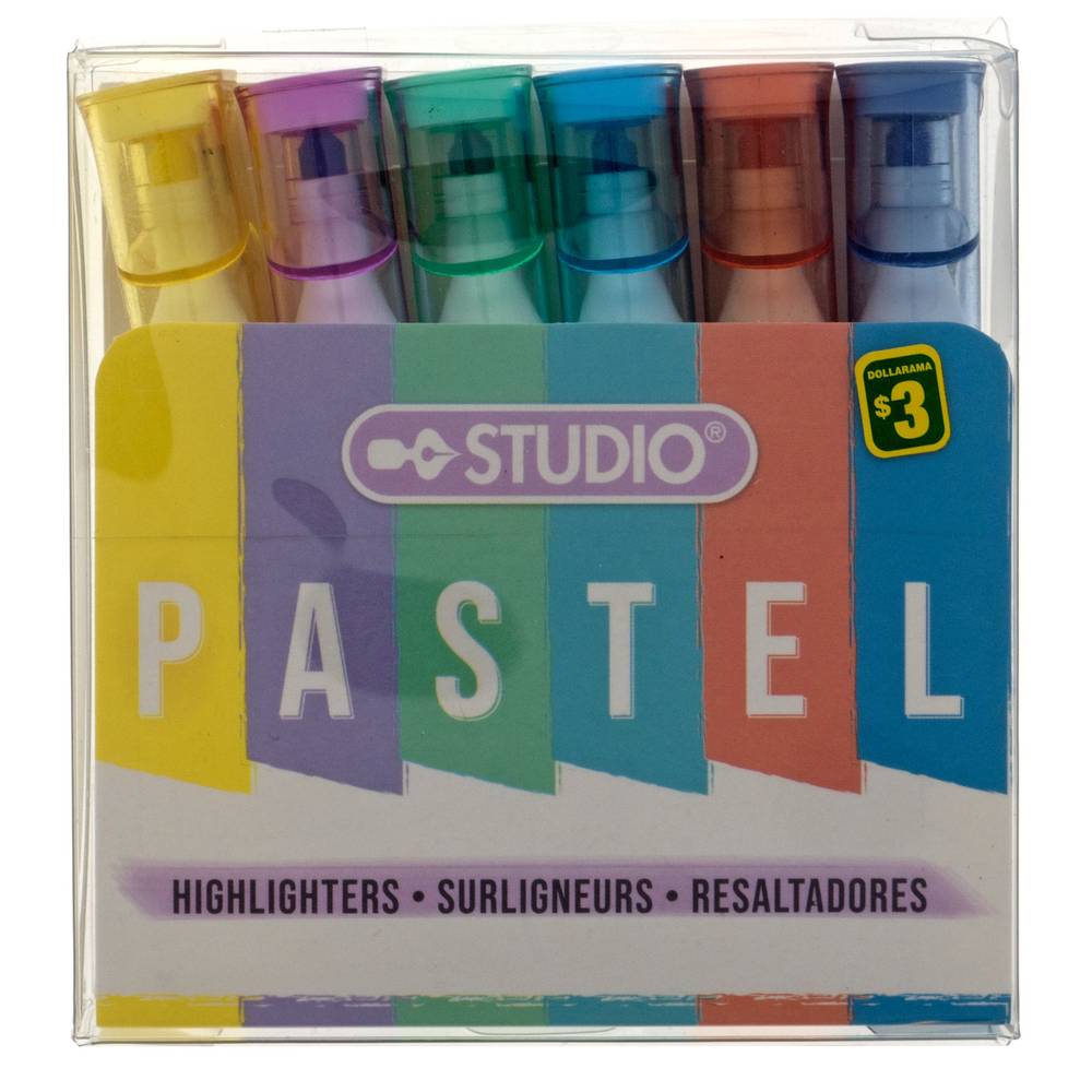 Lot de 25 surligneurs pastel, double pointe, couleurs assorties