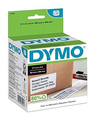 DYMO LabelWriter 30256 Large Shipping Labels, 4 x 2-5/16, Black on White, 300 Labels/Roll (30256)