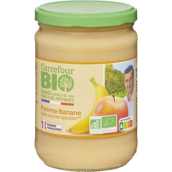 Carrefour Bio - Compote sans sucres ajoutés (pomme - banane)