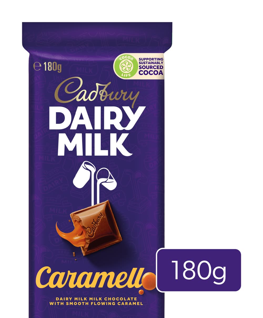 Cadbury Dairy Milk Chocolate Block, Caramello (180g)
