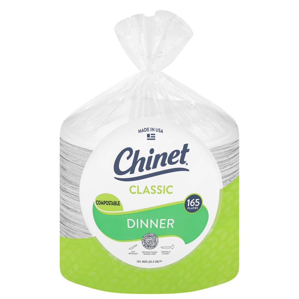 Chinet Classic 10.375 Inch Dinner Plates (165 ct)