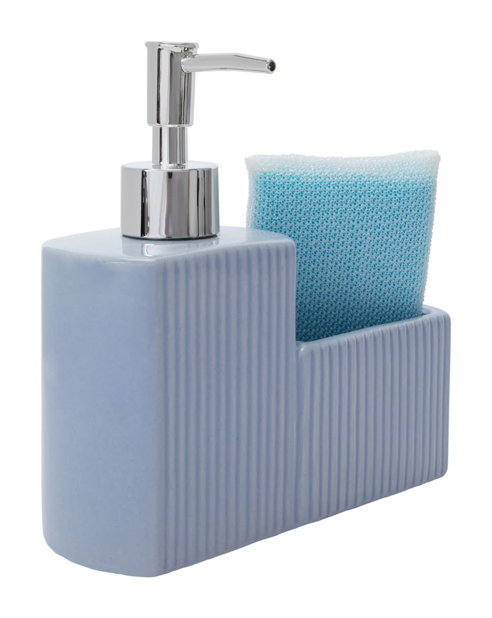 Ribbed Soap Pump 11.5oz Blue