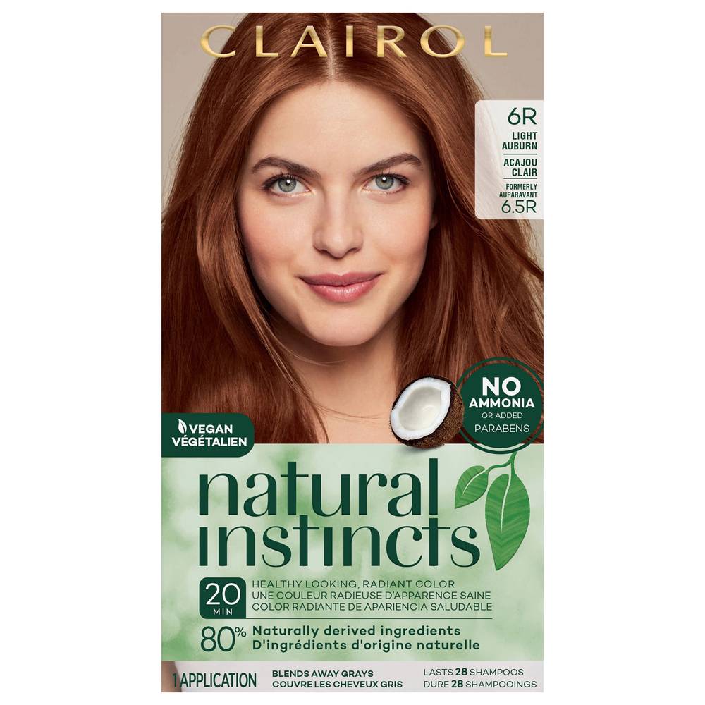 Clairol Natural Instincts Semi-Permanent Hair Color, 6r Light Auburn, Spiced Tea