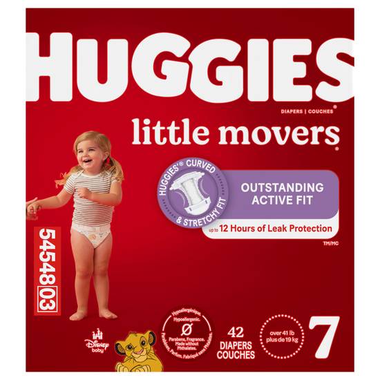 Huggies Little Movers Baby Diapers Size 7 (42 ct)