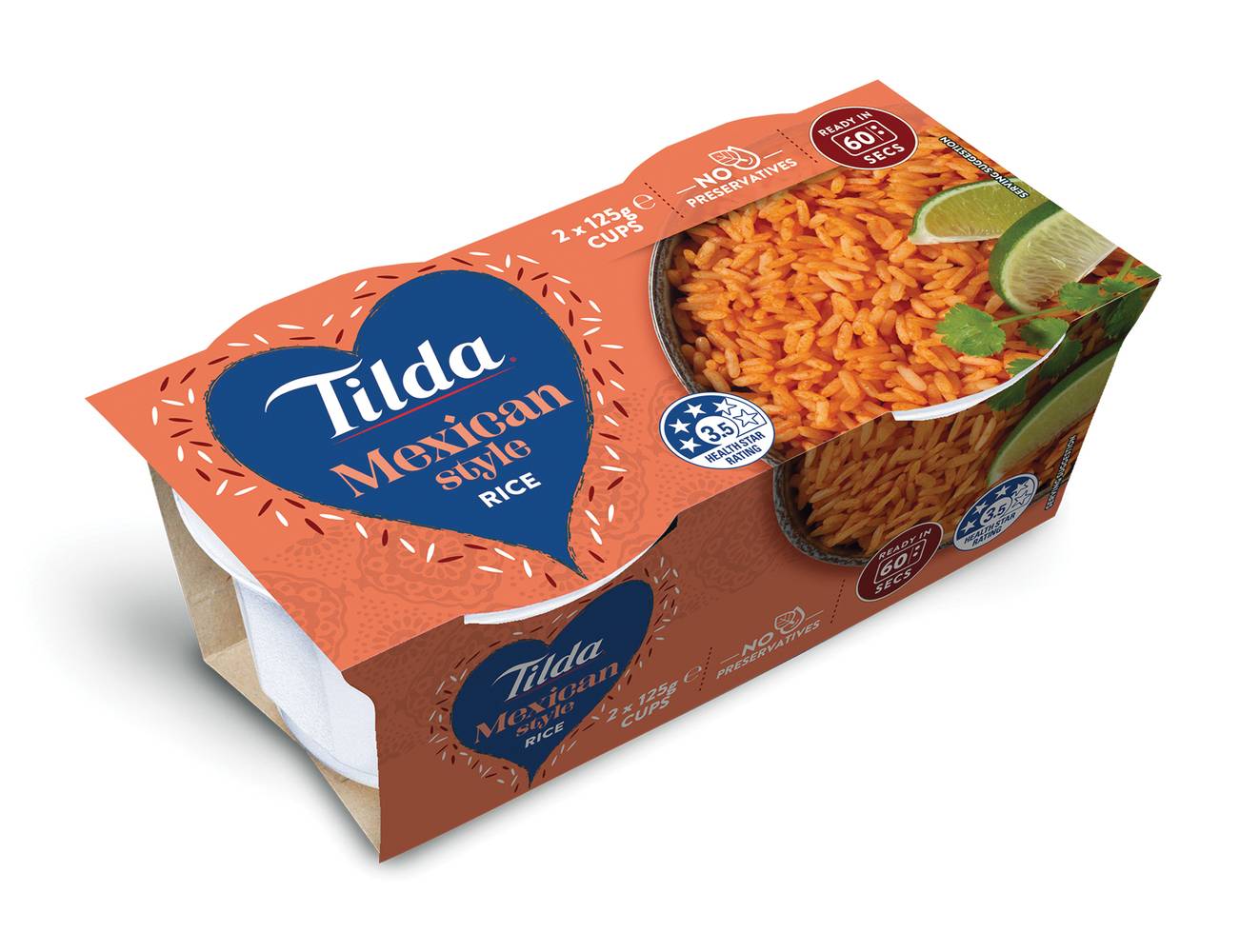 Tilda Mexican Style Rice Cups (250g, 2 pack)