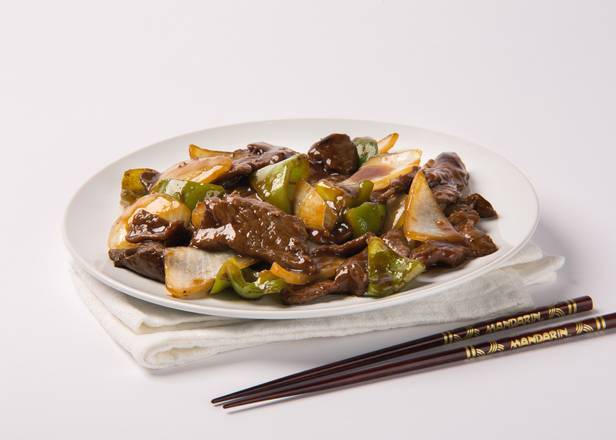 107. Beef with Green Peppers in Black Bean Sauce