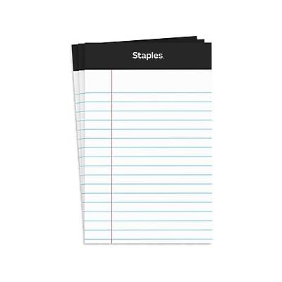 Staples® Perforated Mini Legal Writing Pads - Narrow Ruled, 3.5 x 2.5, White, 3/Pack (10871)