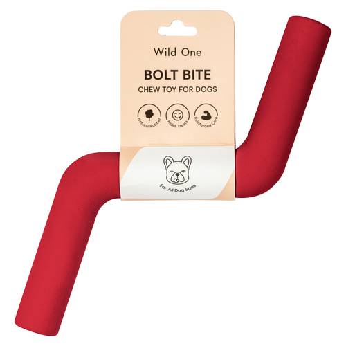 Wild One Bolt Bite Standard Dog Toy in Strawberry
