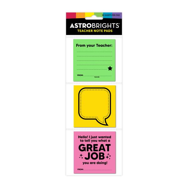 Astrobrights 50 Sheets Teacher Note Pad, Assorted