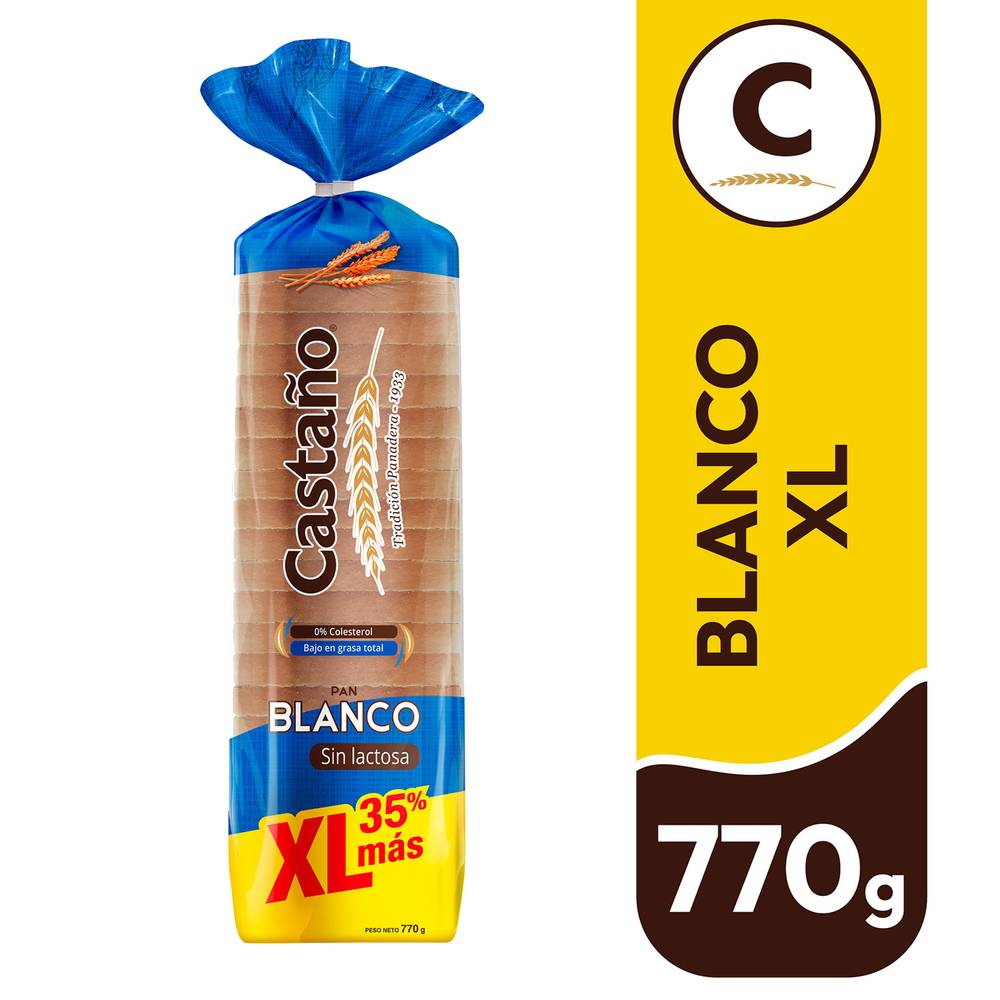 Castaño · Pan de molde blanco xl sin lactosa (770 g)