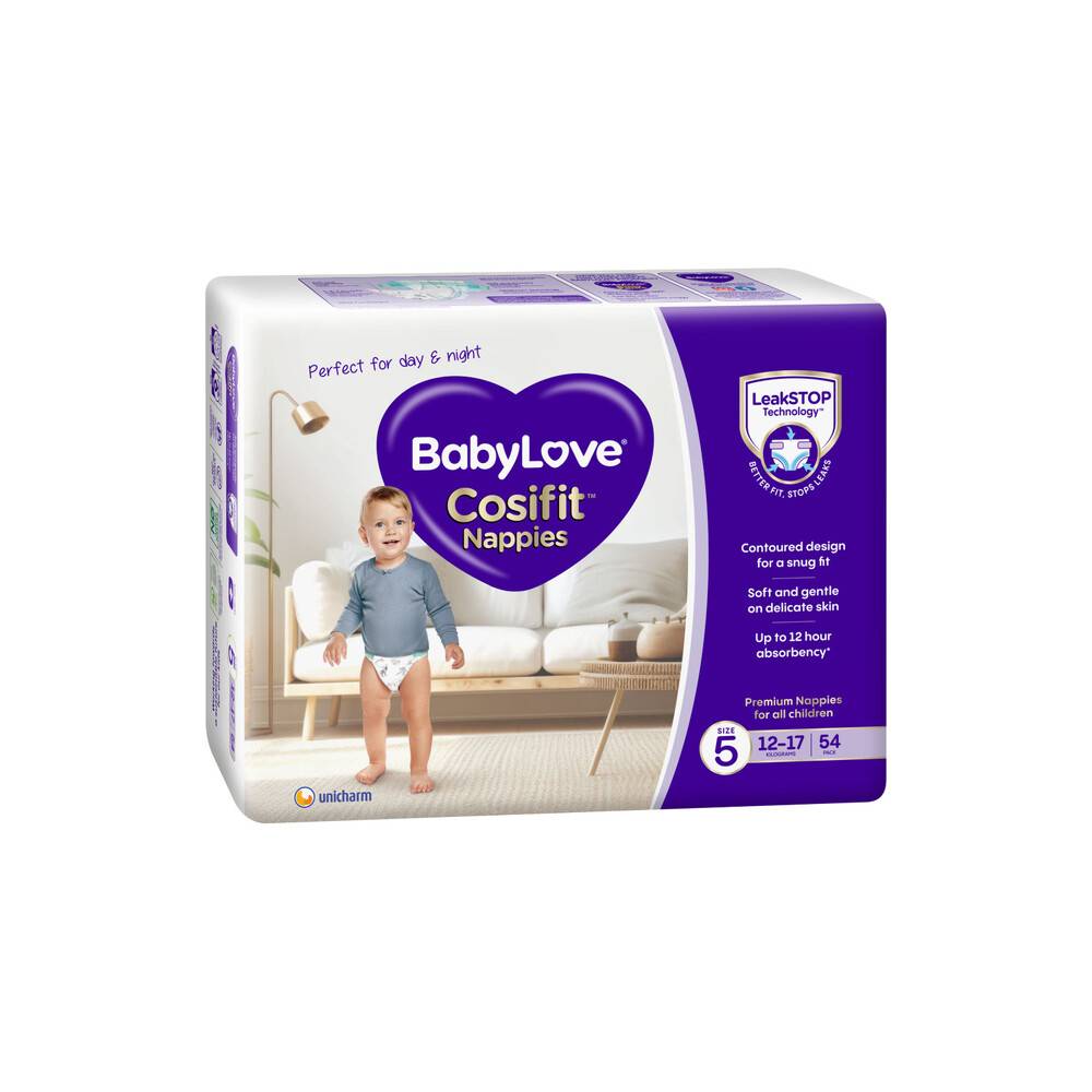 Babylove Cosifit Nappies Size 5 (12-17kg) 54 pack