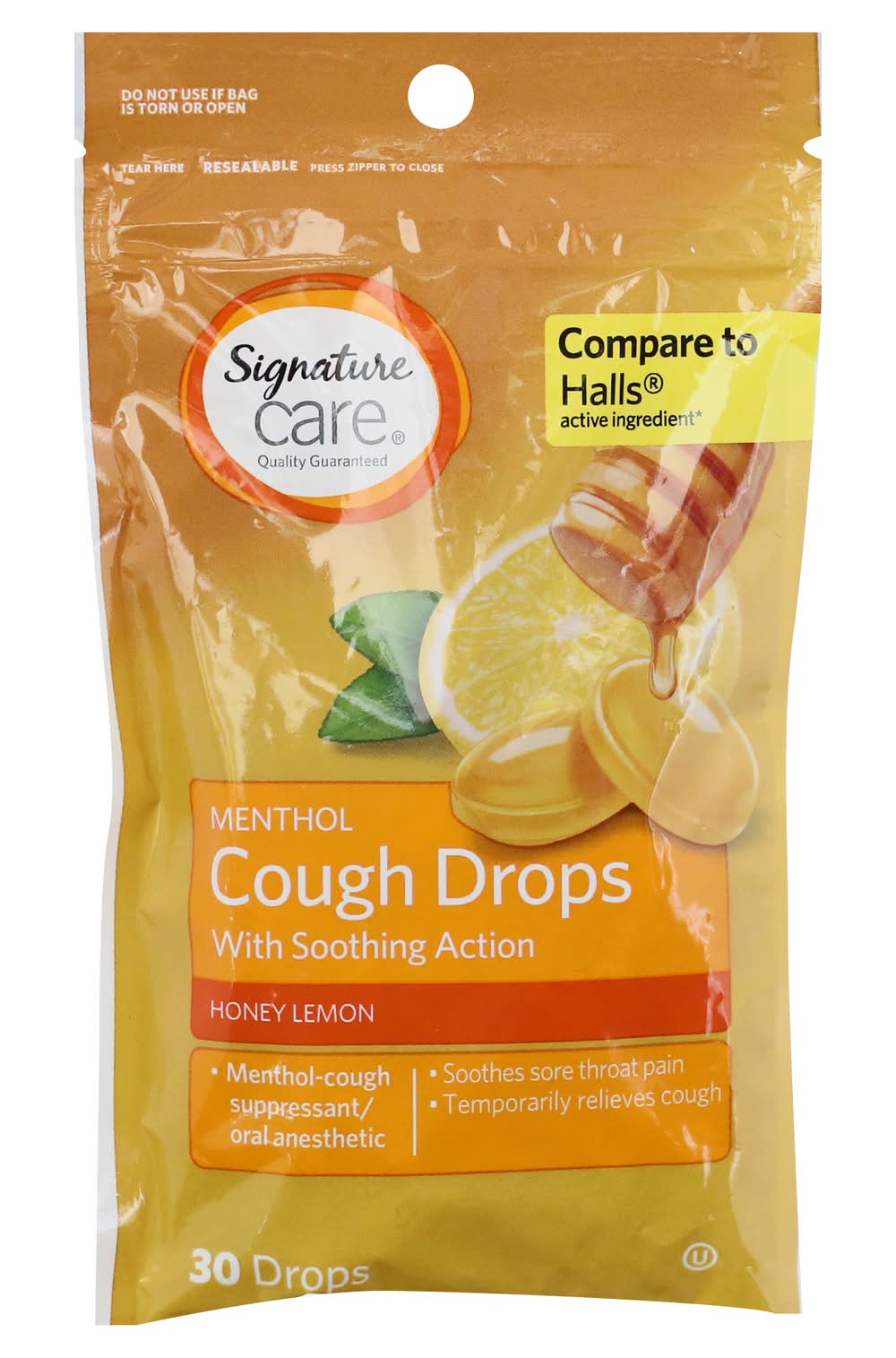 Signature Care Honey Lemon Cough Drops (2.9 oz)