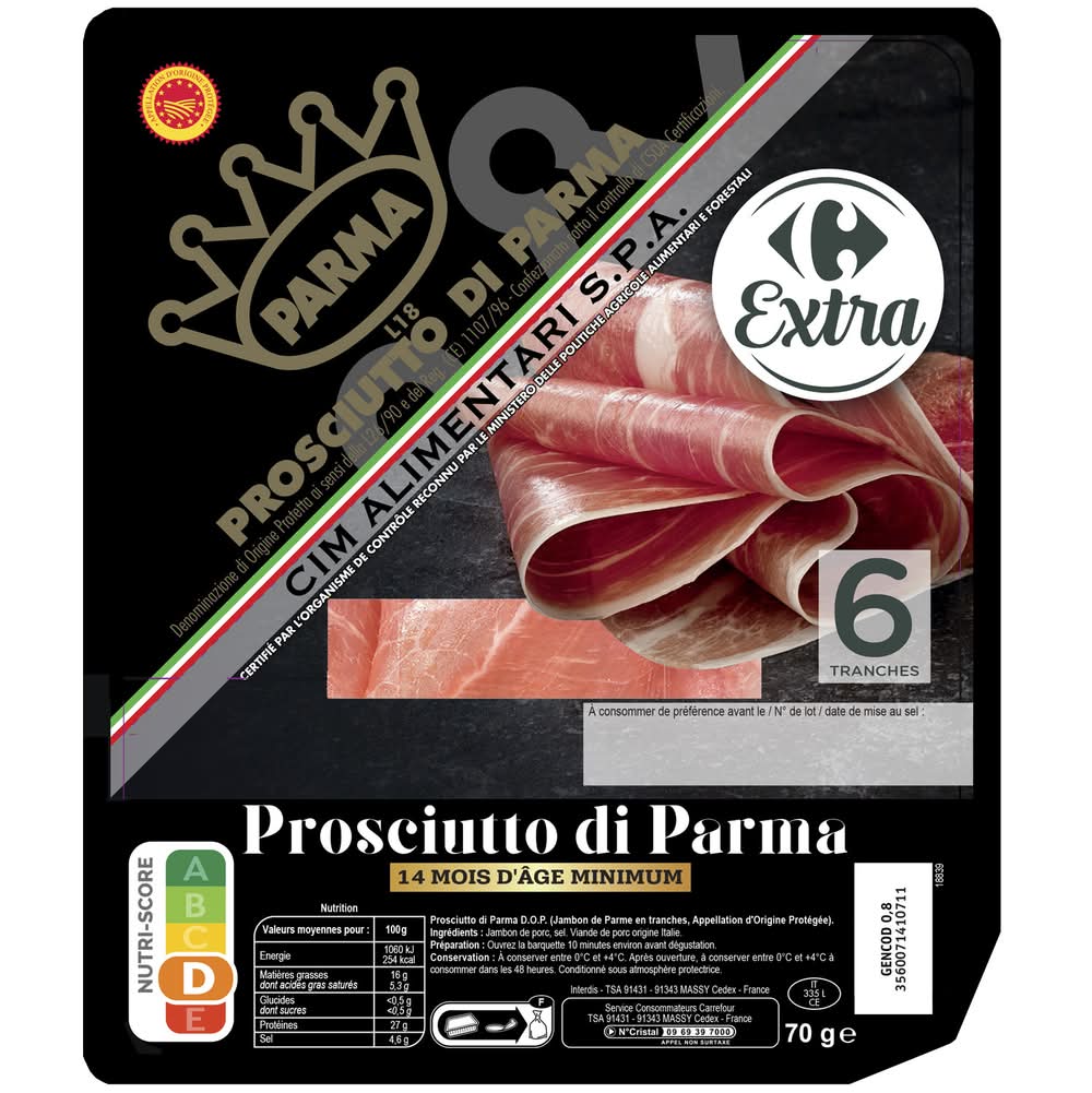 Carrefour Extra - Prosciutto di parma 14 mois d'âge minimum (6)