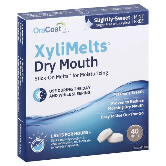 Oracoat Xylimelts Dry Mouth Slightly-Sweet Stick-On Melts