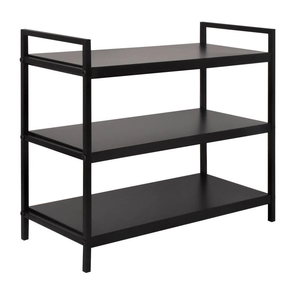 3-Tier Shoe Rack Black