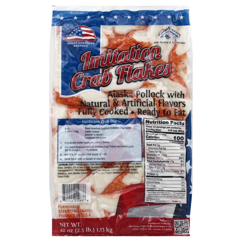 Great American Seafood Imports Co. Imitation Crab Flakes (2.5 lbs)