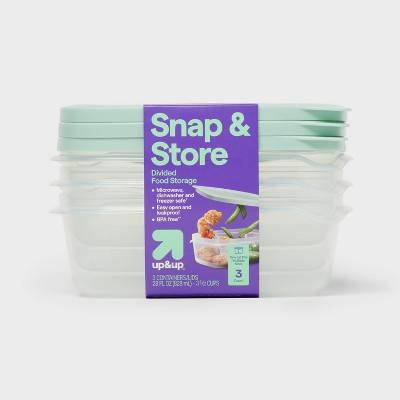 up&up Snap and Store Rectangle Food Storage Containers 28 fl oz Capacity (3 ct)