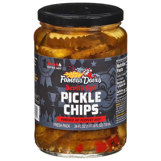 Famous Dave's Pickle Chips Devil's Spit Xxx Hot Fresh pack (24 fl oz)