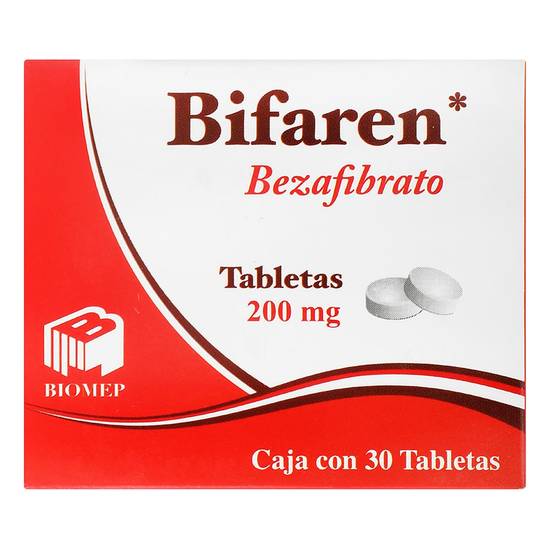 Biomep bifaren benzafibrato tabletas 200 mg (caja 30 piezas)