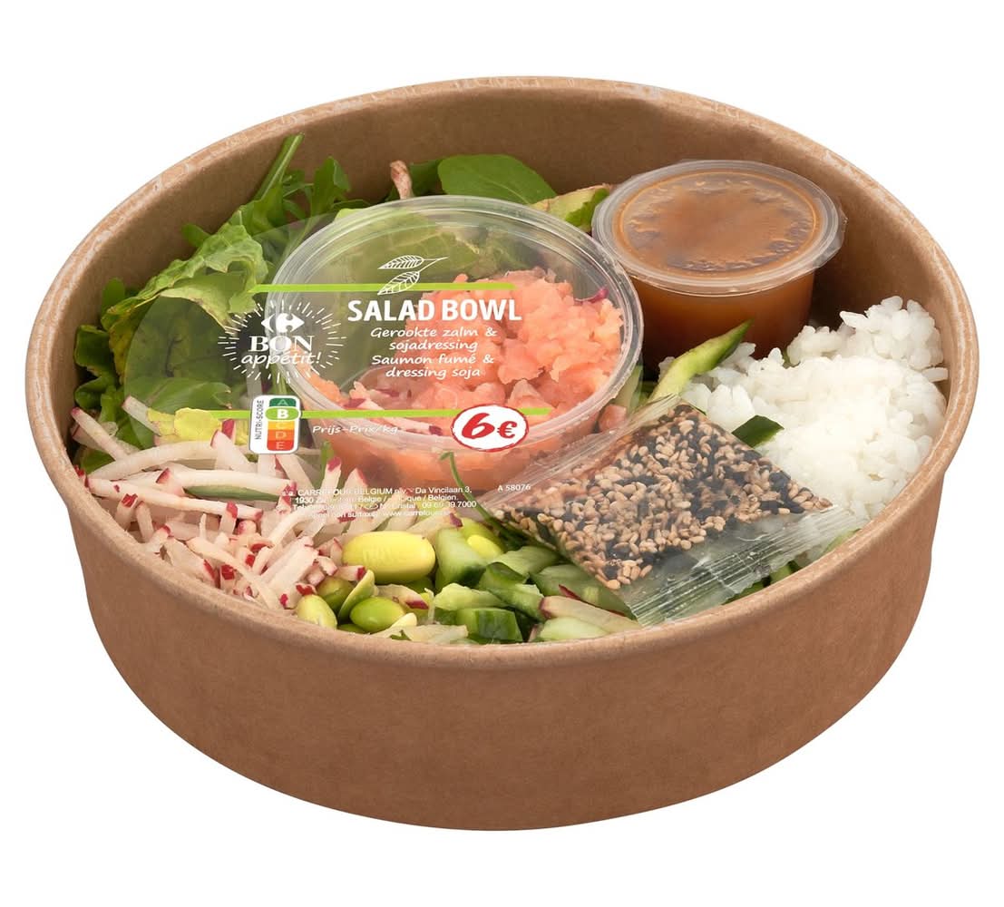 Carrefour Bon Appétit! Salad Bowl Gerookte Zalm & Sojadressing 310 g