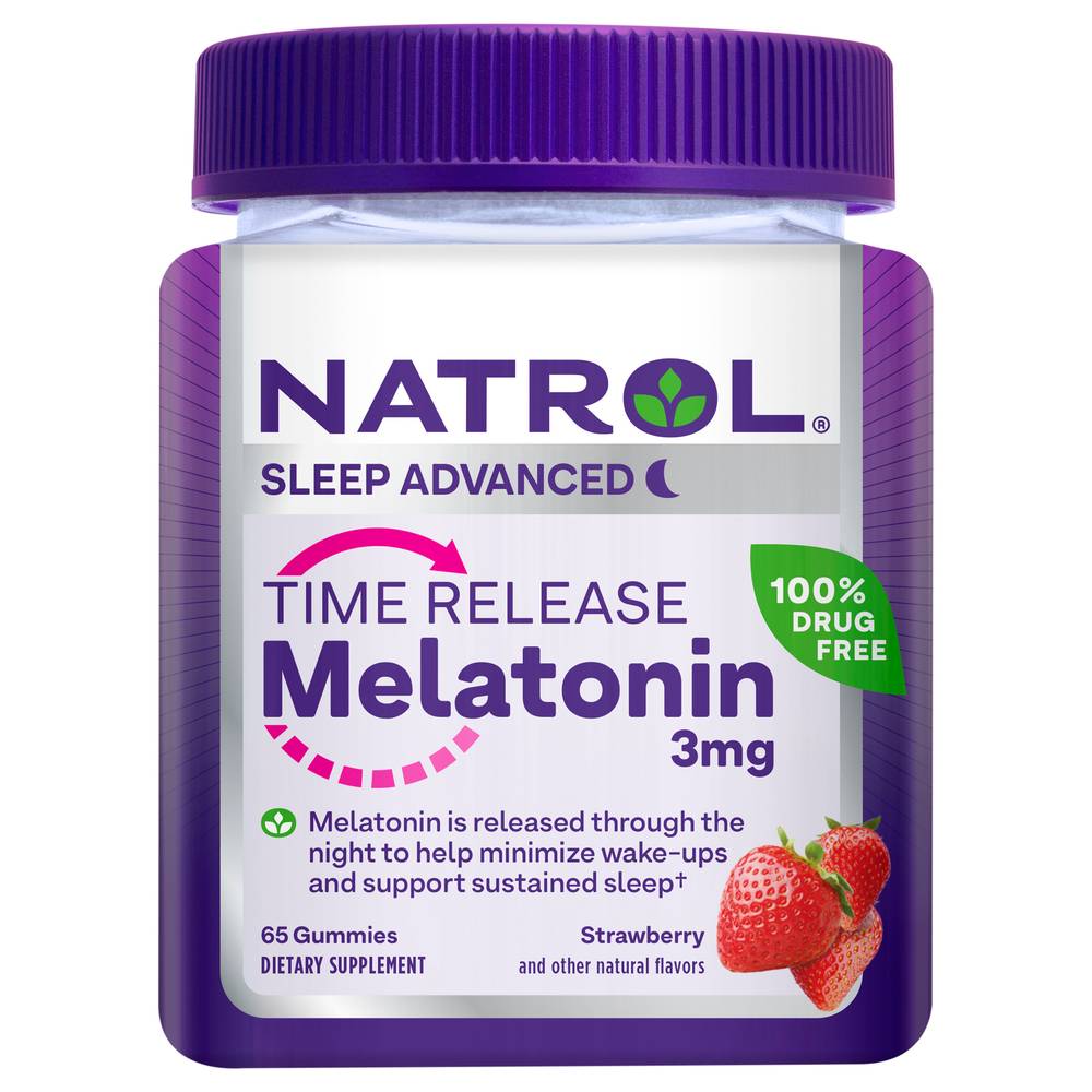 Natrol 3 Mg Melatonin Time Release Gummies, Strawberry