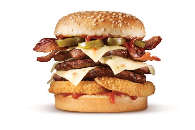 Triple Spicy Western Bacon Cheeseburger