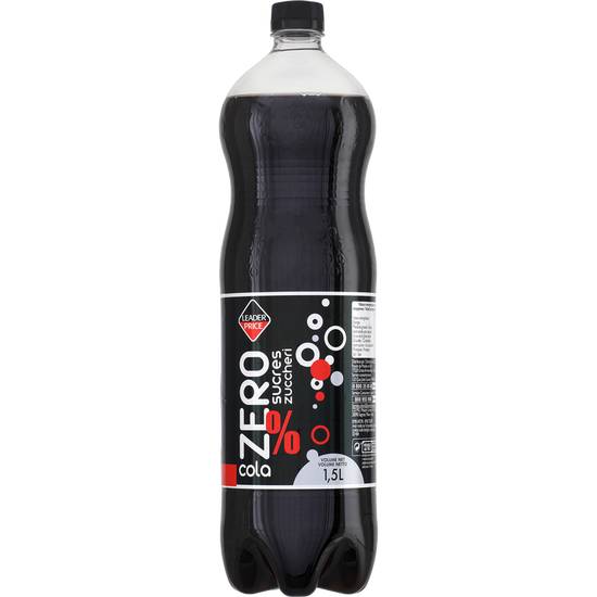 Soda au cola zéro sucres Leader price 1,5l