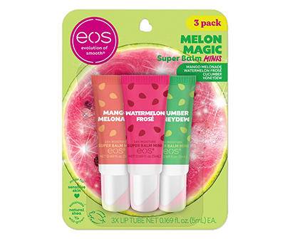 Melon Magic Super Lip Balm Mini Tubes, 3-Pack