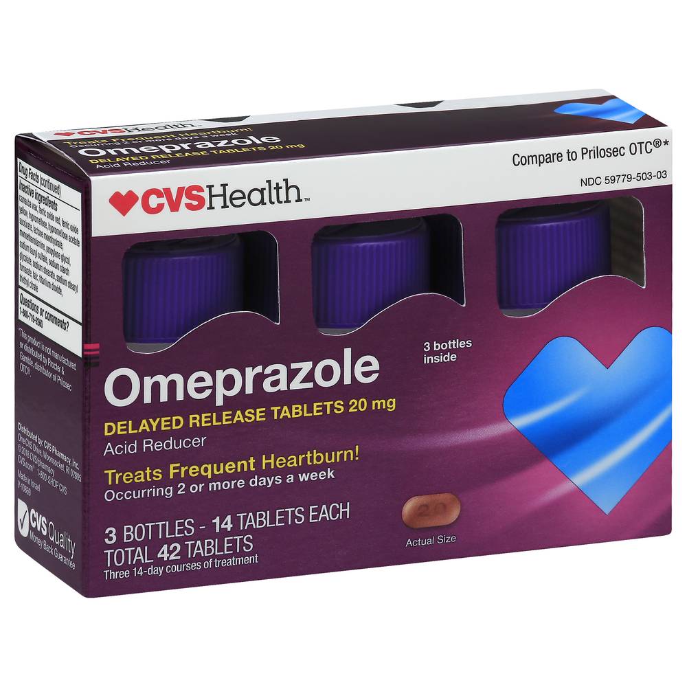 CVS Health Omeprazole Delayed Release Tablets 20 mg Bottles Tablets (3 ct)