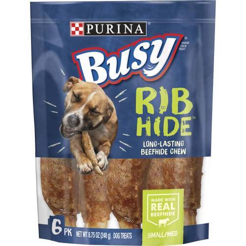Busy Rib Hide Long Lasting Beefhide Chew (6 ct)