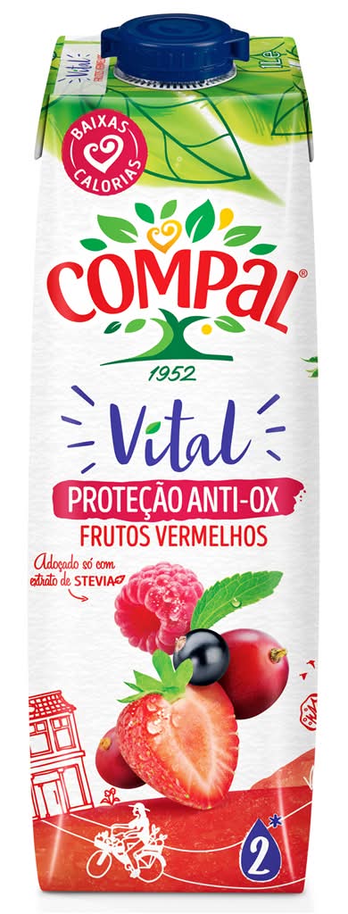 Compal - Néctar vital equilibrio frutos vermelhos, embalagem de 1L