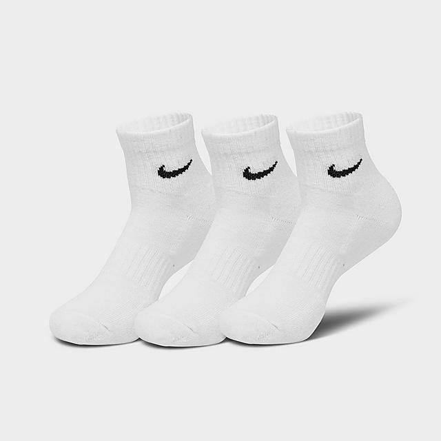 Nike Everyday Cushioned Training Ankle Socks, Large, White (3 ct)