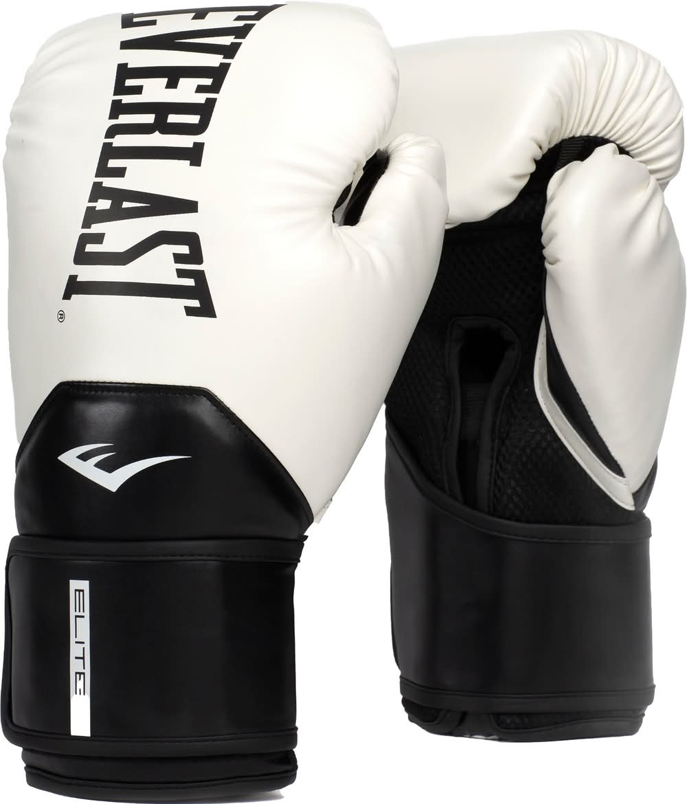 Everlast Elite 2 Boxing Gloves (White/Black, 12 oz.)