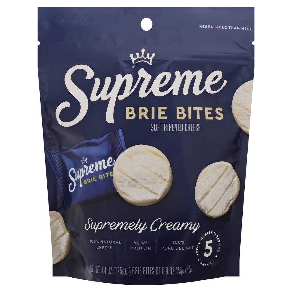 Supreme Soft Ripened Brie Cheese Bites (0.9 oz, 5 ct)