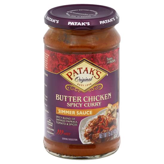 Patak's Hot Butter Chicken Spicy Curry Simmer Sauce (15 oz)