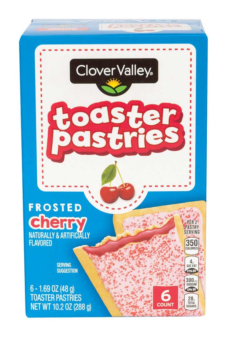Clover Valley Frosted Cherry Toaster Pastries 6 Ct