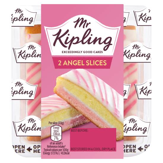 Mr Kipling Vanilla, Angel Cake Slices (2 pack)