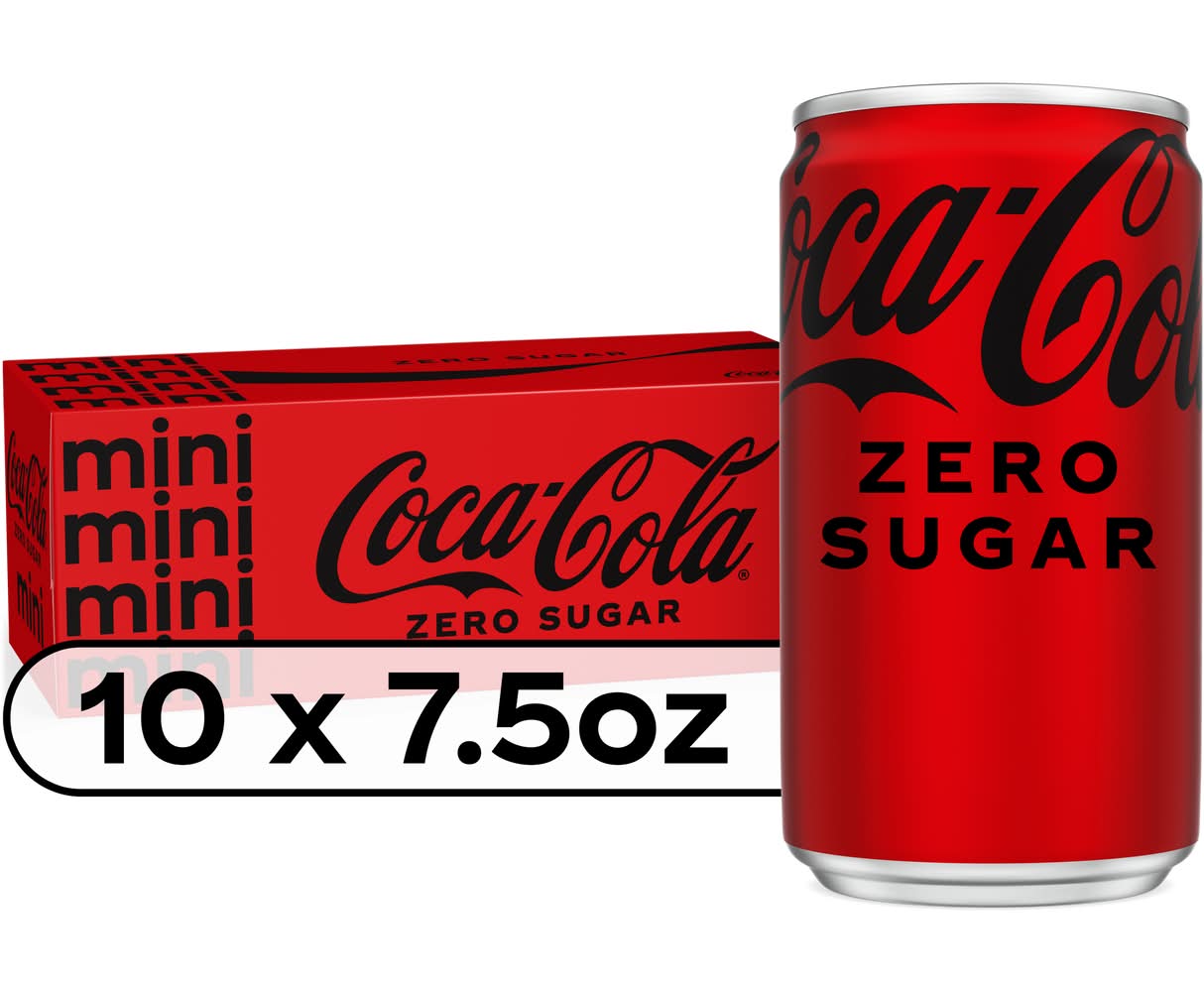 Coca-Cola Mini Zero Sugar Soda (10 x 7.5 oz)