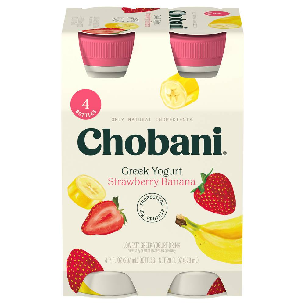 Chobani Lowfat Greek Yogurt Drink (4 ct) (strawberry-banana)