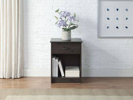 Mainstays Single Drawer Nightstand (dark oak)